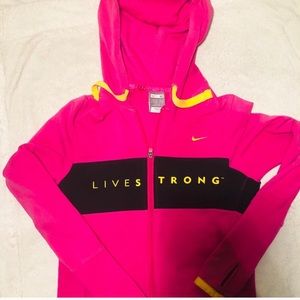 Rare NIKE Livestrong DryFit hooded zip-up